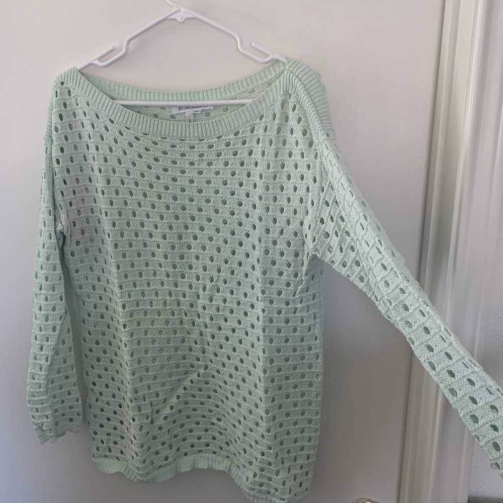 Bcbgeneration Xs/Small Mint Green Mesh Sweater - image 4